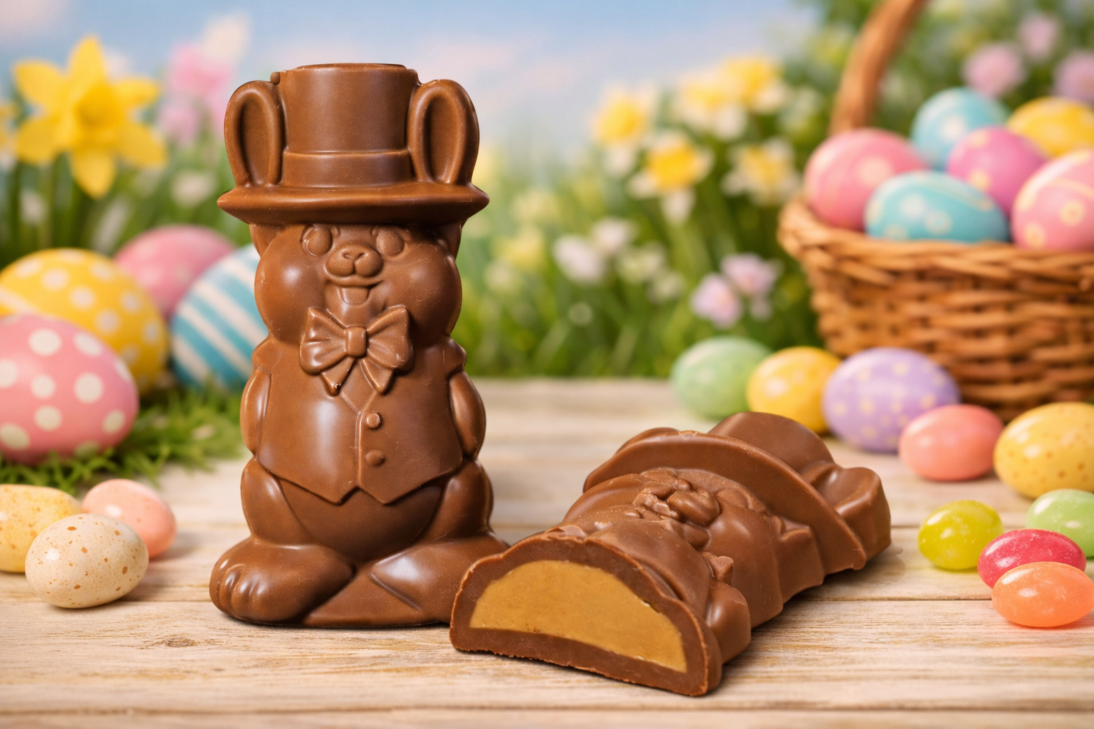 2 oz. Milk Chocolate Peanut Butter Top Hat Bunny